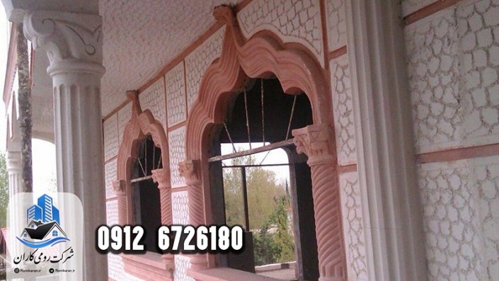 نمونه ای از کاربرد شیشه باریکه در اجرای نمای شسته